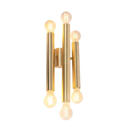 Vintage wandlamp goud 6-lichts -Tubi, Huis en Inrichting, Lampen | Wandlampen