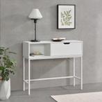 [en.casa] Console tafel Tranemo sidetable 92x30x80 cm wit, Verzenden, Nieuw