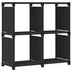 vidaXL Kast met 4 vakken 69x30x72,5 cm stof zwart, Overige materialen, Verzenden, Nieuw, 50 tot 100 cm