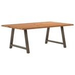vidaXL Eettafel met natuurlijke rand massief eikenhout, Huis en Inrichting, Verzenden, Nieuw