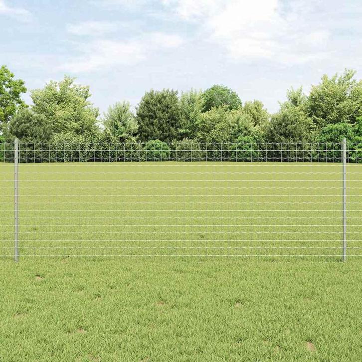 vidaXL Hekpalen 44 pcs Zilver 120 cm Staal, Tuin en Terras, Palen, Balken en Planken, Nieuw, Verzenden