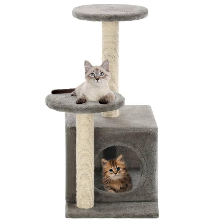 vidaXL Kattenkrabpaal met sisal krabpalen 60 cm grijs, Dieren en Toebehoren, Katten-accessoires, Nieuw, Verzenden