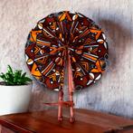Afrikaanse handwaaier - Ankara print waaier - Kwasi - Bruine, Huis en Inrichting, Woonaccessoires | Wanddecoraties, Ophalen of Verzenden