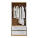 [en.casa] Kledingkast Bastheim 176x80x52 cm met 2 lades eike, Huis en Inrichting, Verzenden, Nieuw