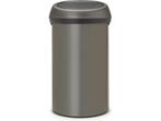 Brabantia Touch Bin - Prullenbak - 60 l - Platinum, Verzenden, Zo goed als nieuw