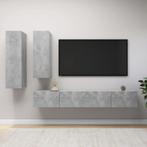 vidaXL 4-delige Tv-meubelset spaanplaat betongrijs, Huis en Inrichting, Verzenden, Nieuw, Overige houtsoorten, Minder dan 50 cm