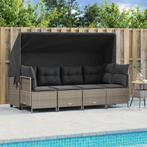 vidaXL 5-delige Loungeset met kussens poly rattan lichtgrijs, Tuin en Terras, Tuinsets en Loungesets, Verzenden, Nieuw, Rotan