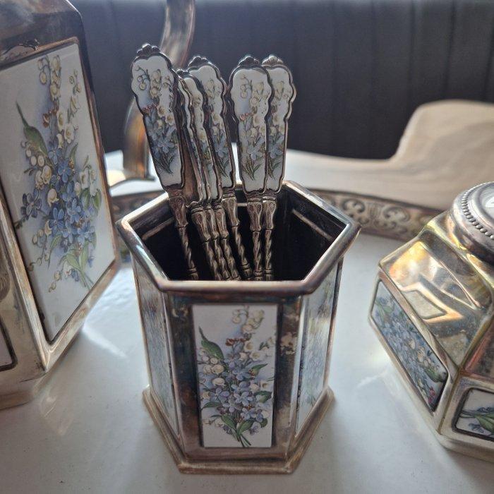 Theeservies (11) - Verzilverd, Antiek en Kunst, Antiek | Meubels | Tafels