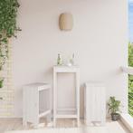 vidaXL Barkrukken 2 st 40x36x75 cm massief grenenhout wit, Tuin en Terras, Tuinstoelen, Verzenden, Nieuw