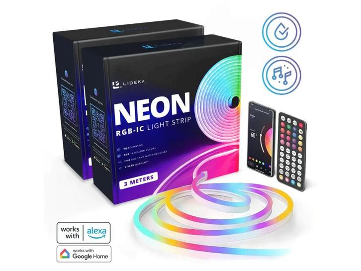 Lideka® RGBIC Neon LED Strip 6 Meter (2 sets van 3m) IP65,,,, Huis en Inrichting, Overige Huis en Inrichting, Nieuw, Verzenden