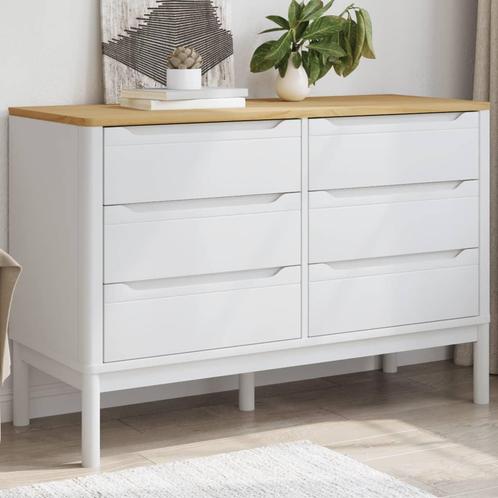 vidaXL Ladekast FLORO massief grenenhout wit, Kinderen en Baby's, Kinderkamer | Commodes en Kasten, Nieuw, Verzenden