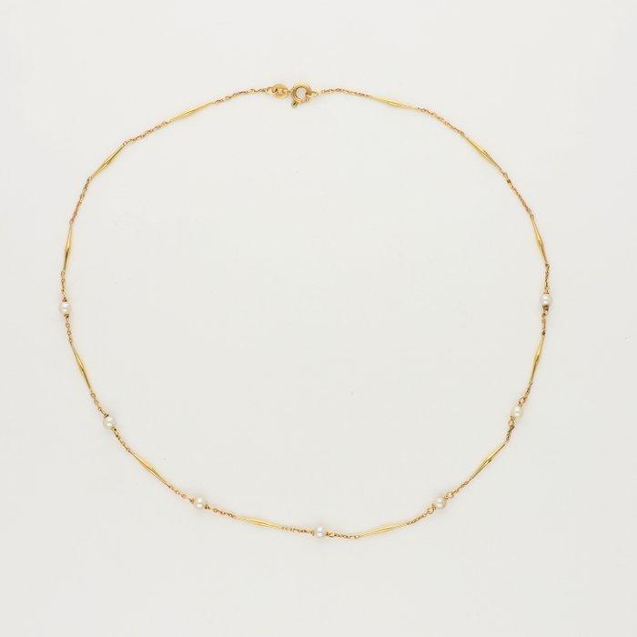 Halsketting - 18 karaat Geel goud Parel, Sieraden, Tassen en Uiterlijk, Kettingen
