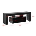 Tv meubel Grimsey met led verlichting 130x35x45 cm zwart, Verzenden, Nieuw