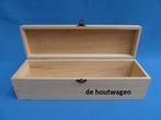 houten wijnkist enkel of dubbel voor 2 flessen., Minder dan 50 cm, Nieuw, Ophalen of Verzenden, Hout