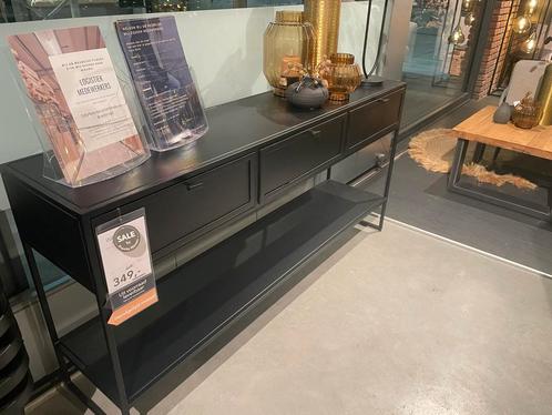 Zwart metalen sidetable - Orizone - 152 CM, Huis en Inrichting, Tafels | Bijzettafels, 75 cm of meer, Nieuw, 60 cm of meer, Ophalen of Verzenden