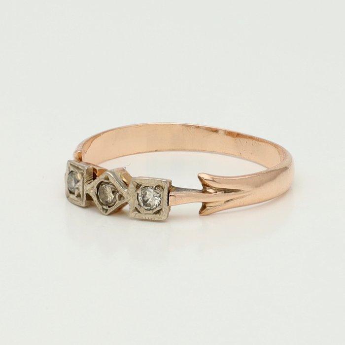 Zonder Minimumprijs - Ring - 14 karaat Roségoud - 0.12ct., Sieraden, Tassen en Uiterlijk, Ringen