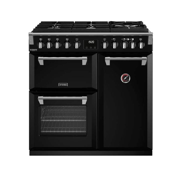 Stoves Richmond D900 DF GTG Deluxe 90 cm gasfornuis Zwart, Witgoed en Apparatuur, Fornuizen, Vrijstaand, 5 kookzones of meer, Energieklasse A of zuiniger