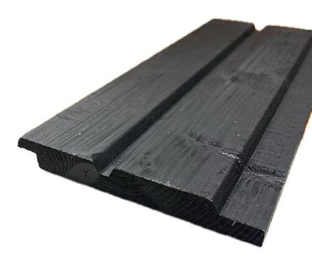 Vuren dubbel Rhombusprofiel zwart gespoten 18x140mm, Doe-het-zelf en Verbouw, Hout en Planken, Nieuw, Ophalen of Verzenden