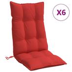 Stoelkussens Hoge Rug Rood - 6 stuks | Tweedekansje | OP=OP, Tuin en Terras, Ophalen of Verzenden, Nieuw