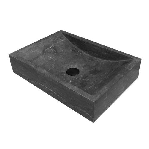 Waskom BWS Salt 50x35x12 cm Hardsteen Zwart, Doe-het-zelf en Verbouw, Sanitair, Overige typen, Nieuw, Chroom, Ophalen of Verzenden