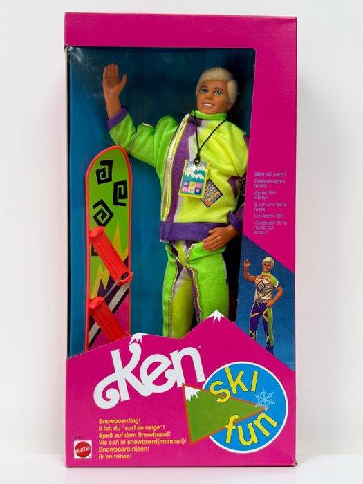 Mattel - Barbiepop Ken Ski Fun Snowboarding 1990, Antiek en Kunst, Antiek | Speelgoed