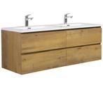 Badkamermeubel Set Angela 140cm Eiken Badmeubel, Verzenden, Nieuw, Wastafelkast