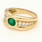 Ring - 18 karaat Geel goud - 0.85ct. tw. Smaragd - Diamant, Nieuw