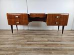 Credenza - Dressoir van mahoniehouten wortel en glas met, Antiek en Kunst