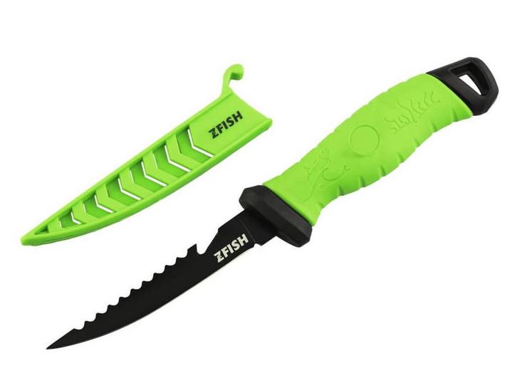 RVS Fileermes 12,5 cm + Kartelrand ontschubber + Hoes, Watersport en Boten, Hengelsport | Roofvissen, Overige typen, Nieuw, Verzenden