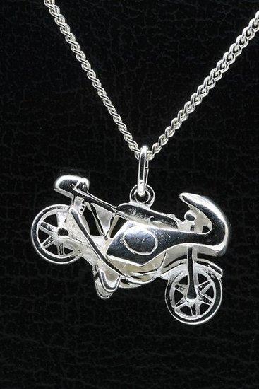 Zilveren Motor ketting hanger - met kuip, Sieraden, Tassen en Uiterlijk, Kettinghangers, Verzenden