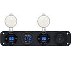ProRide 12V USB Autolader 4 Poorten - 5V/2.4A - Voltmeter en, Verzenden, Nieuw