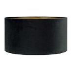 Stoffen lampenkap velvet | Zwart met Gouden binnenkant, 25 tot 50 cm, Zwart, Rond, Nieuw