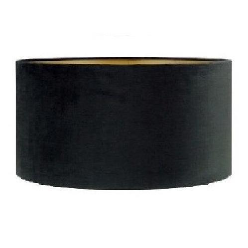 Stoffen lampenkap velvet | Zwart met Gouden binnenkant, Huis en Inrichting, Lampen | Lampenkappen, 25 tot 50 cm, Rond, Zwart, Nieuw