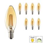 8x E14 LED lamp | Kaarslamp |  4W 2500K extra warm | Dimbaar, 30 tot 60 watt, Led-lamp, Verzenden, E14 (klein)