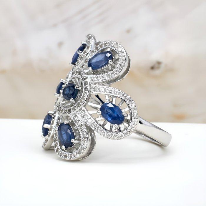 Zonder Minimumprijs - Ring Verguld Saffier - Topaas - 18kt, Sieraden, Tassen en Uiterlijk, Ringen