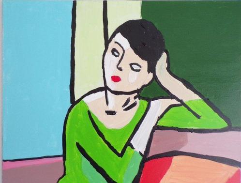 Yves Decaudan - La rêveuse, Antiek en Kunst, Kunst | Schilderijen | Modern