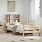 vidaXL Bed met boekenkast zonder matras massief grenenhout, Huis en Inrichting, 90 cm, Eenpersoons, Bruin, Verzenden