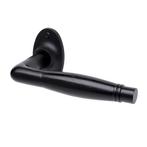 Deurklink - Deco mat zwart, rozet ovaal niet geveerd - de..., Ophalen of Verzenden, Nieuw, IJzer, Klink of Kruk