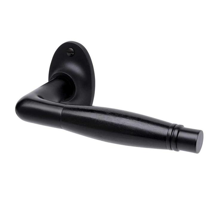 Deurklink - Deco mat zwart, rozet ovaal niet geveerd - de..., Doe-het-zelf en Verbouw, Hang- en Sluitwerk, Klink of Kruk, Nieuw