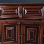 Zeeuwse vierdeurskast ca 1660 met kussens en ebbenhout No68, Antiek en Kunst, Antiek | Meubels | Kasten, Ophalen of Verzenden