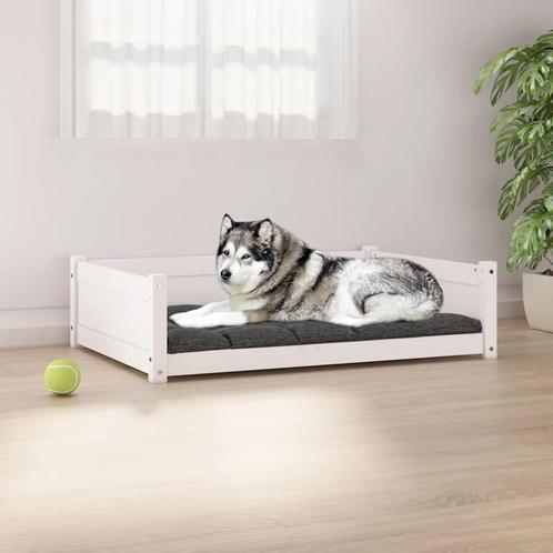 vidaXL Hondenmand 105,5x75,5x28 cm massief grenenhout wit, Dieren en Toebehoren, Honden-accessoires, Nieuw, Verzenden