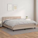 vidaXL Boxspring met matras kunstleer cappuccinokleurig, Huis en Inrichting, Slaapkamer | Bedden, Overige materialen, Eenpersoons