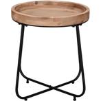 Bijzettafel - Trion Jin - Houten blad - Rond - Zwart -, Huis en Inrichting, Ophalen of Verzenden, Nieuw, Metaal