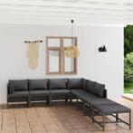 vidaXL 8-delige Loungeset met kussens poly rattan grijs, Verzenden, Nieuw, Rotan, Loungeset