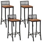 vidaXL Barstoelen 4 st massief acaciahout, Verzenden, Nieuw