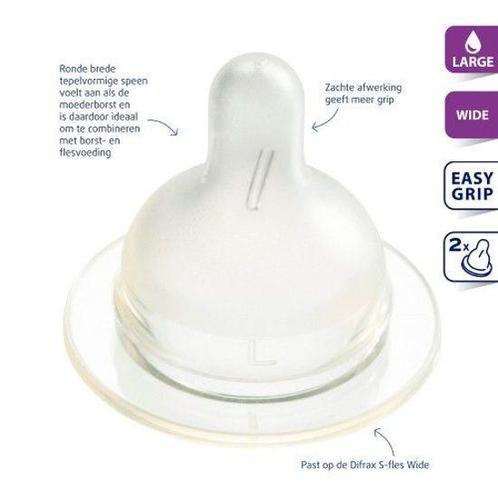 Difrax - Flesspeen soft breed L 2st, Kinderen en Baby's, Babyvoeding en Toebehoren, Verzenden