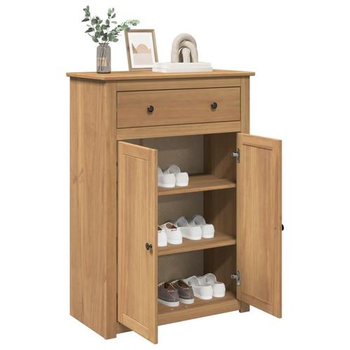 vidaXL Schoenenkast Panama 80x40x114 cm massief grenenhout, Huis en Inrichting, Kasten | Schoenenrekken, Nieuw, Verzenden