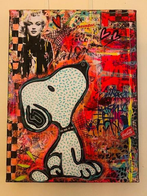 Artmony - Snoopy pop art love, Antiek en Kunst, Kunst | Schilderijen | Modern