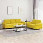 vidaXL 2-delige Loungeset met kussens fluweel geel, Huis en Inrichting, Banken | Bankstellen, Verzenden, Nieuw, Vierpersoons of meer