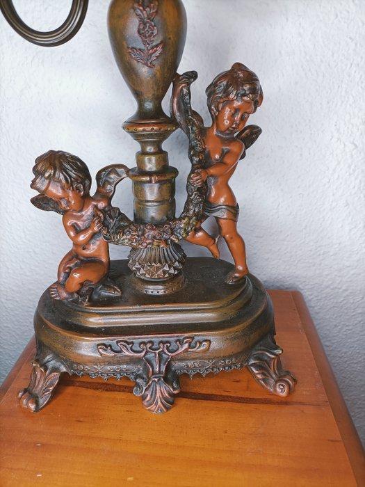 Kandelaber - Hars, Metaal - Engelen in rococostijl, Antiek en Kunst, Curiosa en Brocante